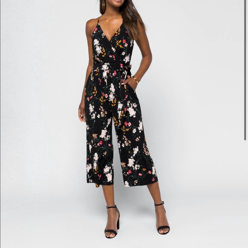 Floral cropped jumpsuit